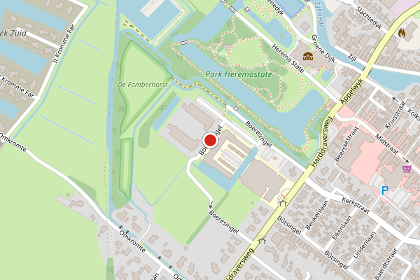 Brandweer-melding op Boeresingel, Joure op 4 februari, kaart-overzicht