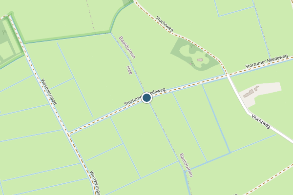 Politie-melding op Stortumer Miedeweg, Baaiduinen op 26 april, kaart-overzicht