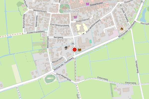Brandweer-melding op Brouwershoekweg, Midsland op 15 maart, kaart-overzicht