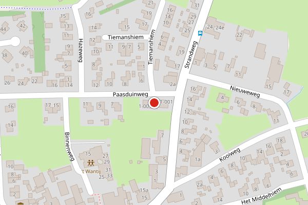 Brandweer-melding op Paasduinweg, Buren op 9 mei, kaart-overzicht