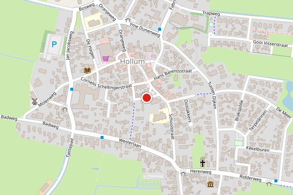 Brandweer-melding op Plantsoenstraat, Hollum op 5 februari, kaart-overzicht