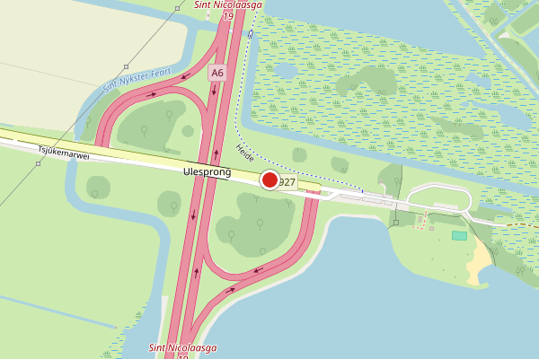 Brandweer-melding op Tsjukemarwei, Sint Nicolaasga op 1 juni, kaart-overzicht