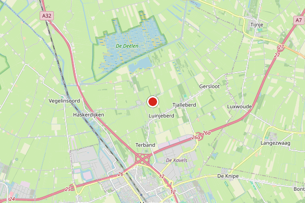 Brandweer-melding op Gedempte Molenwijk, Heerenveen op 2 juni, kaart-overzicht