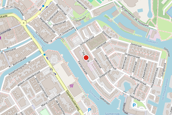 Brandweer-melding op Flitsstraat, Sneek op 4 juni, kaart-overzicht
