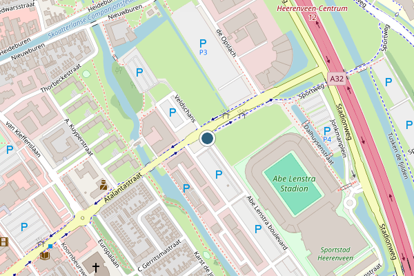 Politie-melding op Abe Lenstra boulevard, Heerenveen op 4 juni, kaart-overzicht
