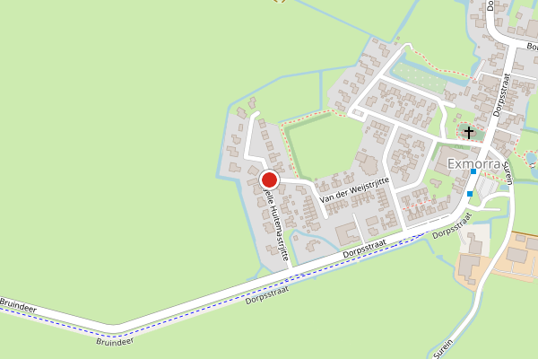 Brandweer-melding op Jelle Huitemastrjitte, Exmorra op 6 juni, kaart-overzicht