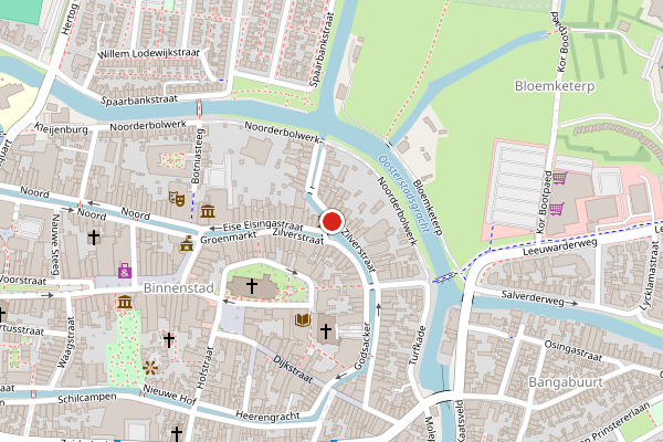 Brandweer-melding op Zilverstraat, Franeker op 8 juni, kaart-overzicht