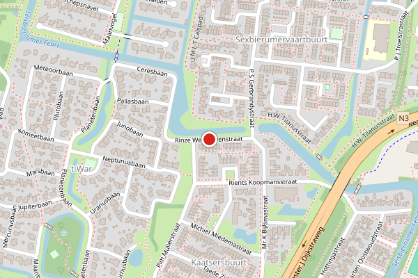 Brandweer-melding op Rinze Werkhovenstraat, Franeker op 10 juni, kaart-overzicht