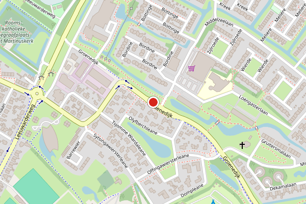 Brandweer-melding op Groenedijk, Sneek op 10 juni, kaart-overzicht