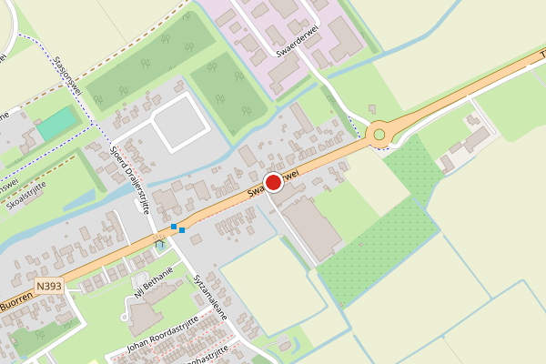 Brandweer-melding op Swaerderwei, Tzummarum op 10 juni, kaart-overzicht