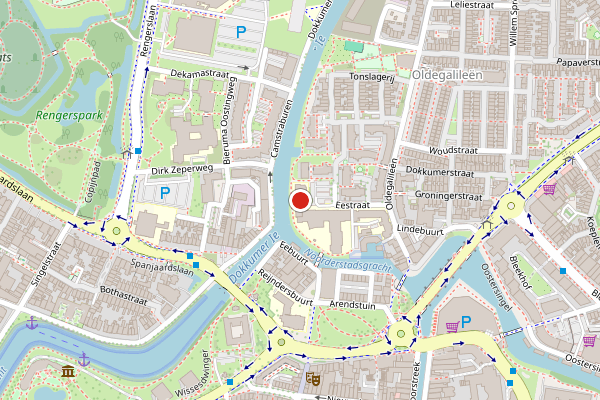 Brandweer-melding op Eestraat, Leeuwarden op 11 juni, kaart-overzicht