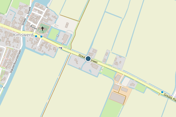 Politie-melding op Greate Pierwei, Kimswerd op 11 juni, kaart-overzicht