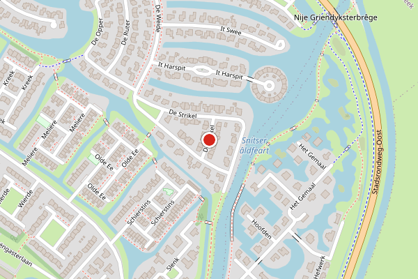 Brandweer-melding op de Strikel, Sneek op 13 juni, kaart-overzicht