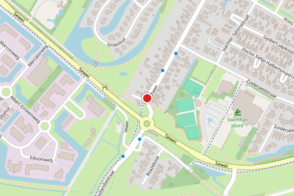 Brandweer-melding op Scheen, Joure op 13 juni, kaart-overzicht