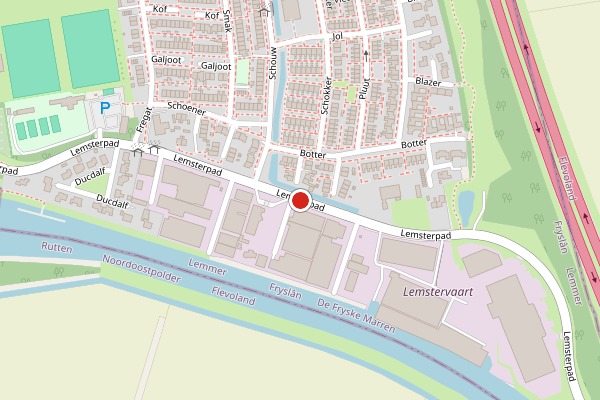 Brandweer-melding op Lemsterpad, Lemmer op 14 juni, kaart-overzicht