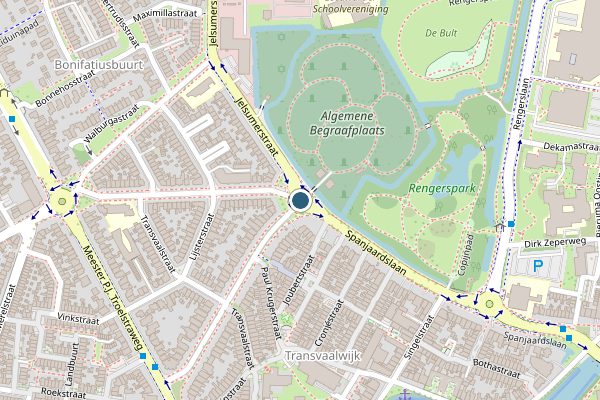 Politie-melding op Spanjaardsplein, Leeuwarden op 15 juni, kaart-overzicht