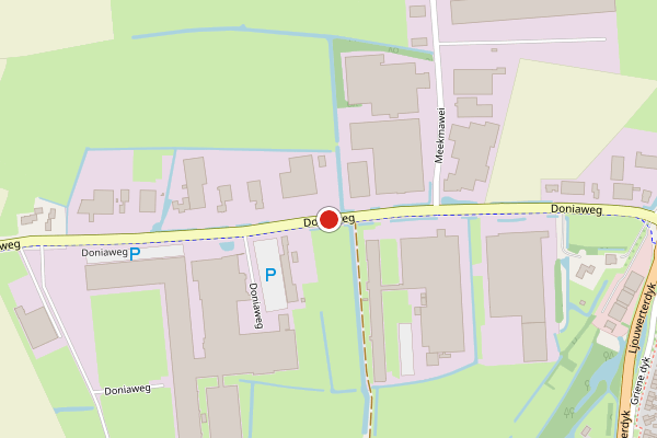 Brandweer-melding op Doniaweg, Hallum op 16 juni, kaart-overzicht