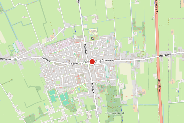 Brandweer-melding op Foarwei, Damwald op 17 juni, kaart-overzicht