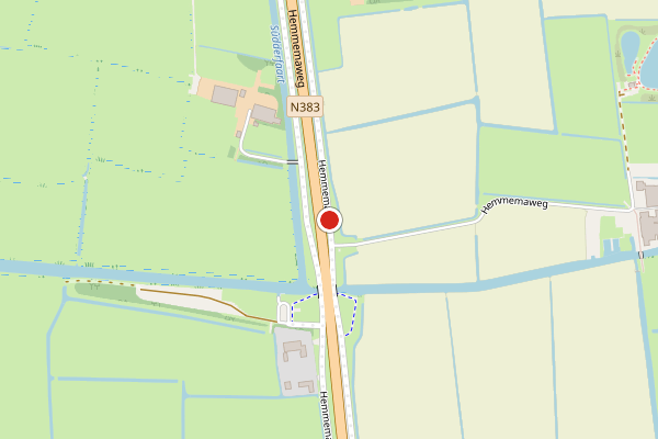 Brandweer-melding op Hemmemaweg, St.-Annaparochie op 17 juni, kaart-overzicht