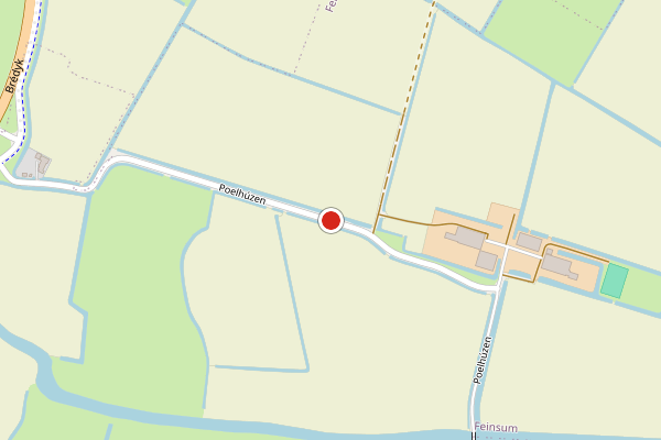 Brandweer-melding op Poelhuzen, Feinsum op 18 juni, kaart-overzicht