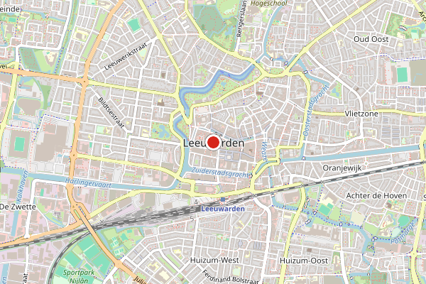 Brandweer-melding op brandmelding0Prinsessenpark, Leeuwarden op 19 juni, kaart-overzicht