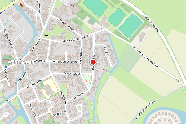 Brandweer-melding op Oosterstraat, Witmarsum op 20 juni, kaart-overzicht