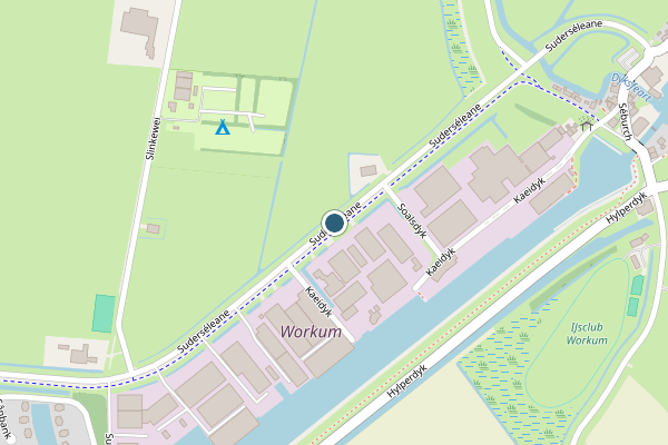 Politie-melding op Suderseleane, Workum op 20 juni, kaart-overzicht