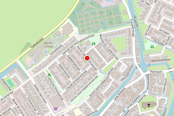 Brandweer-melding op Dr. Obe Postmastraat, Bolsward op 19 juni, kaart-overzicht