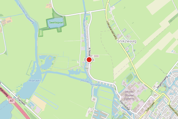 Brandweer-melding op Jentsjemar, Broek op 19 juni, kaart-overzicht