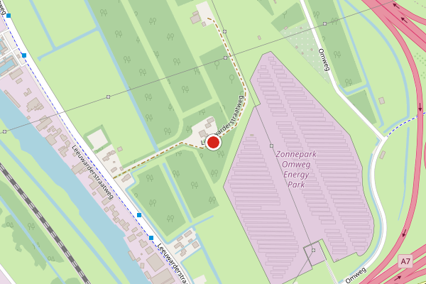 Brandweer-melding op Leeuwarderstraatweg, Heerenveen op 20 juni, kaart-overzicht