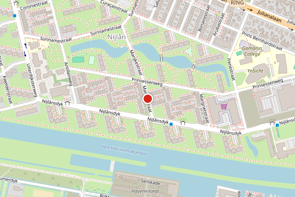 Brandweer-melding op Marijkestraat, Leeuwarden op 20 juni, kaart-overzicht