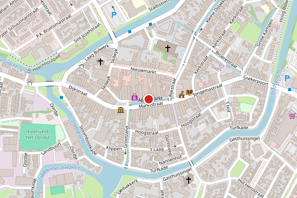 Brandweer-melding op Appelmarkt, Bolsward op 21 juni, kaart-overzicht