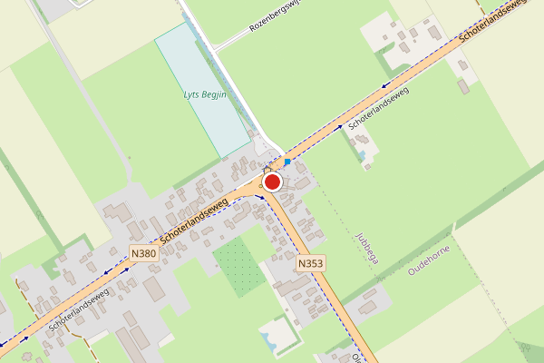 Brandweer-melding op Oldeberkoperweg, Oudehorne op 21 juni, kaart-overzicht