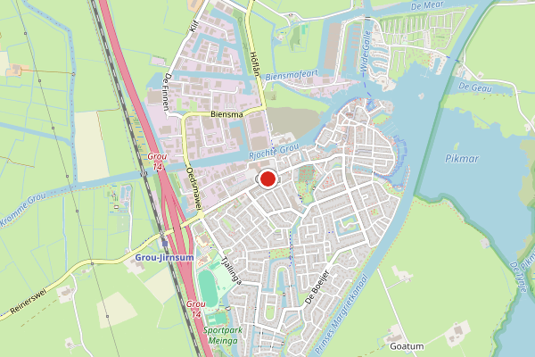 Brandweer-melding op Grou op 22 juni, kaart-overzicht