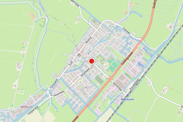 Brandweer-melding op Stedspole, Workum op 22 juni, kaart-overzicht
