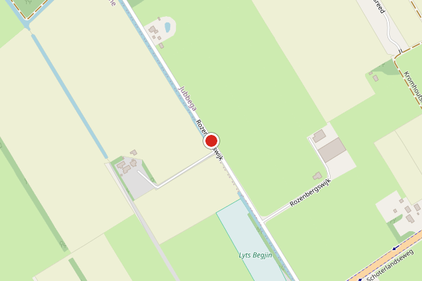 Brandweer-melding op Rozenbergswijk, Jubbega op 23 juni, kaart-overzicht