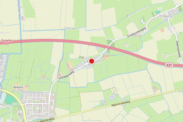 Brandweer-melding op Schalsum op 24 juni, kaart-overzicht