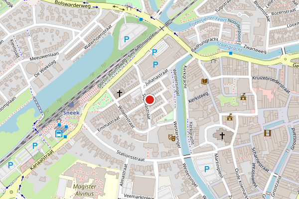 Brandweer-melding op Emmastraat, Sneek op 25 juni, kaart-overzicht