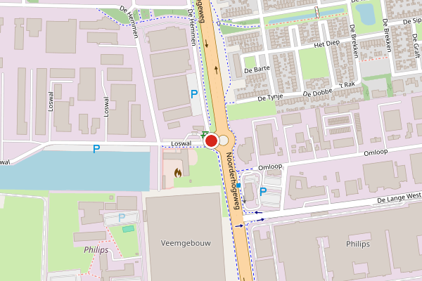 Brandweer-melding op Loswal, Drachten op 26 juni, kaart-overzicht