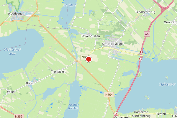 Brandweer-melding op boot op 26 juni, kaart-overzicht