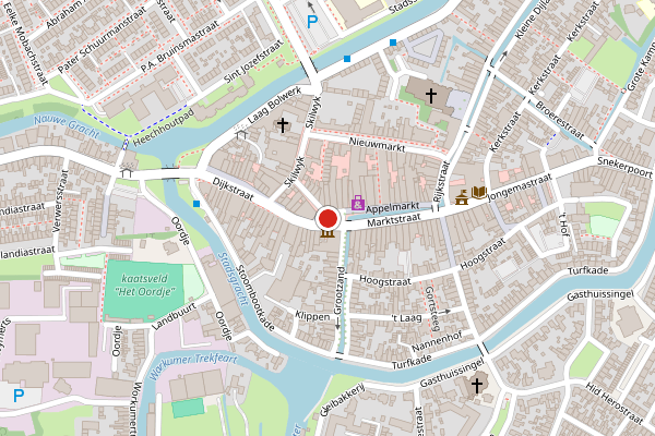 Brandweer-melding op Marktplein, Bolsward op 27 juni, kaart-overzicht