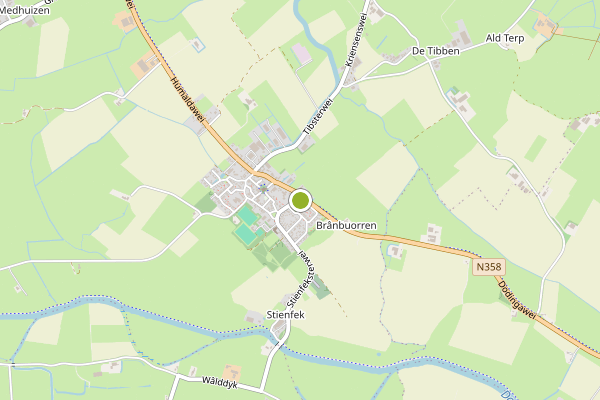 Ambulance-melding op Brug, Ee op 27 juni, kaart-overzicht