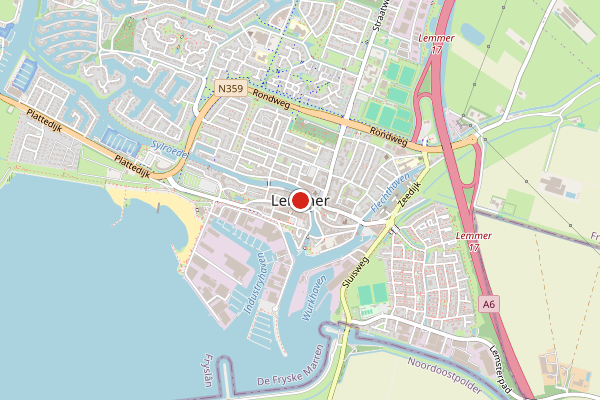 Brandweer-melding op Christiaan de Vriesstraat, Lemmer op 27 juni, kaart-overzicht