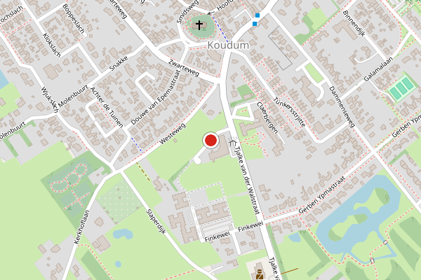Brandweer-melding op Tjalke van der Walstraat, Koudum op 27 juni, kaart-overzicht