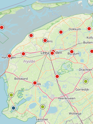 Kaart laatste meldingen P2000 Friesland